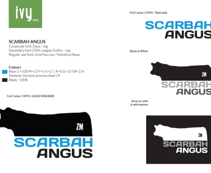 Scarbah Angus corporate logo set